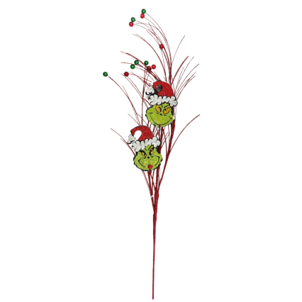 29" Glitter Grinch Head Grassy Pick