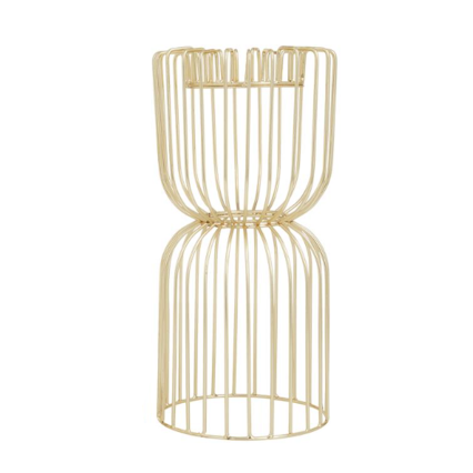 12.5"H Gold Metal Wire Pillar Holder