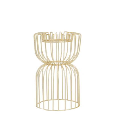 10"H Gold Metal Wire Pillar Holder