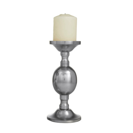 9.75" Aluminum Candleholder - Silver