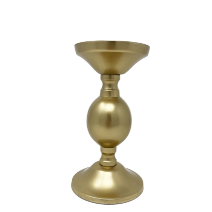 10"H Gold Pillar Candle Holder