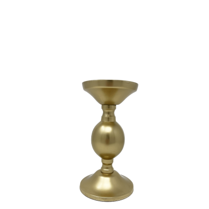 8"H Gold Pillar Candle Holder