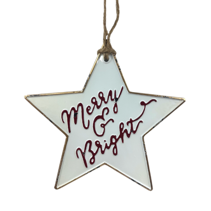 Merry & Bright Metal Star Sign