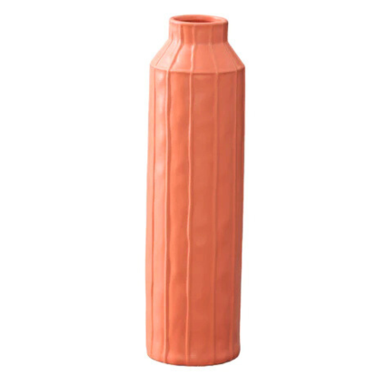14" Ceramic Round Vase - Coral