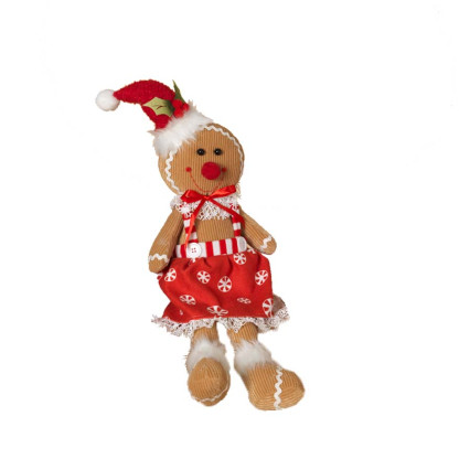 Plush Sitting Gingerbread Figurine - Girl