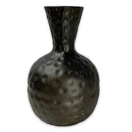 10.5" Black Dot Textured Vase