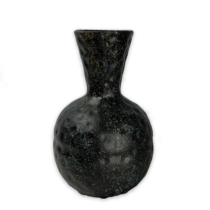 8" Black Dot Textured Vase