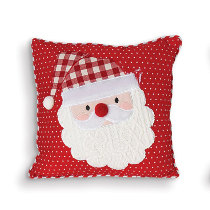 16" Square Indoor Pillow-Santa on Polka Dots