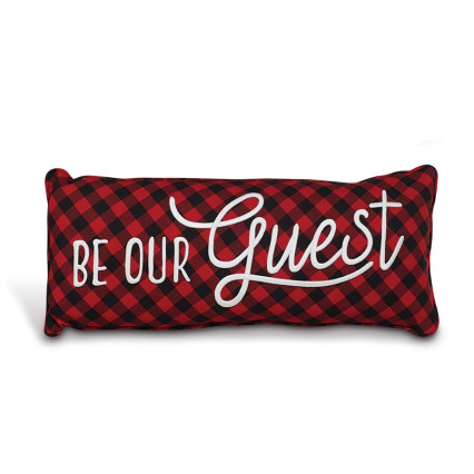 22"L Indoor Pillow-Checkered Be Our Guest