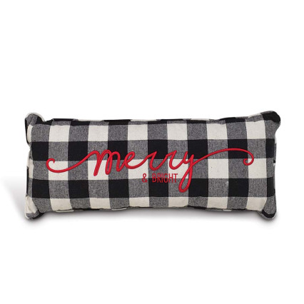 22"L Indoor Pillow-Checkered Merry & Bright