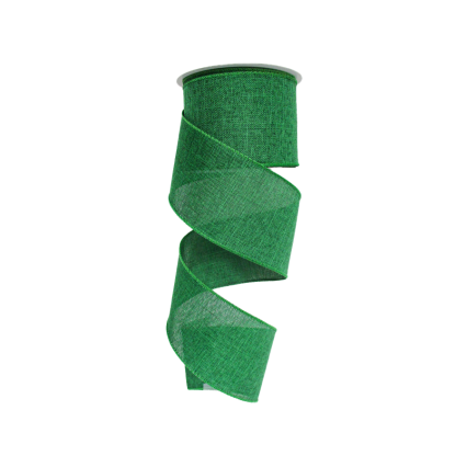 2.5" x 10yd Emerald Green Canvas Ribbon