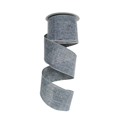 2.5" x 10yd Gray Canvas Ribbon