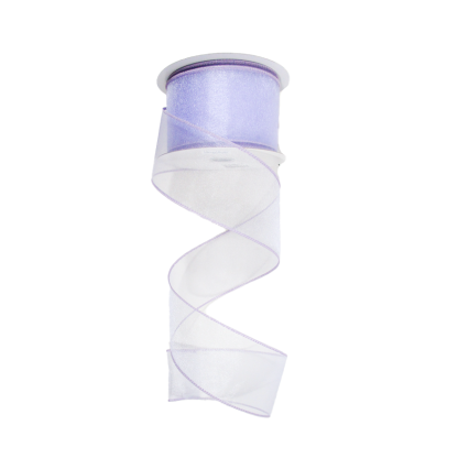 2.5" x 25yd Lavender Wired Edge Sheer Ribbon