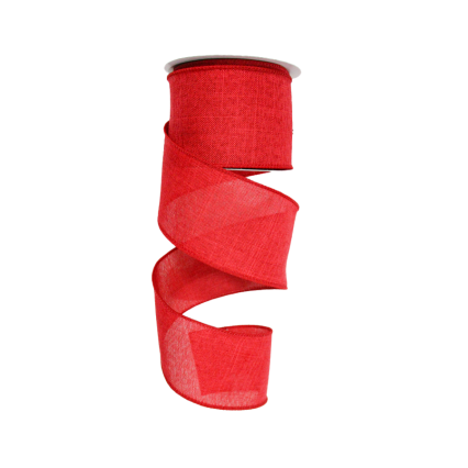 2.5" x 10yd Red Canvas Ribbon