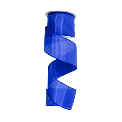 2.5" x 10yd Royal Blue Wired Edge Satin Ribbon