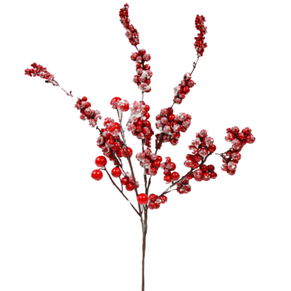 18" Red Snow Berry Frosted Pick