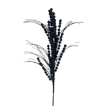 28" Dark Blue Berry Spray w/ Glitter