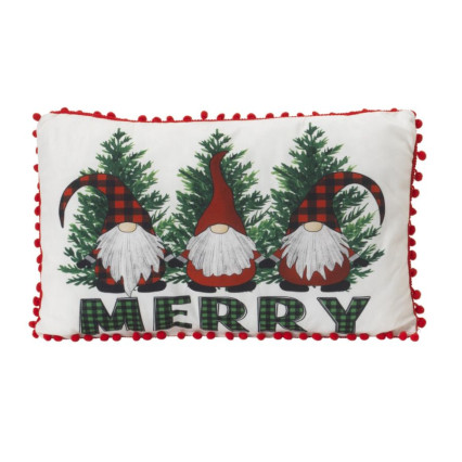 20"L Indoor Pillow-Holiday Gnome-Merry
