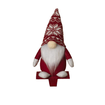 Gnome Stocking Holder-Red