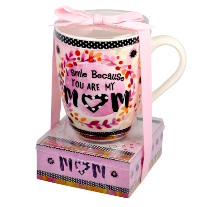 Smile Because Mom Mug w/ Notepad