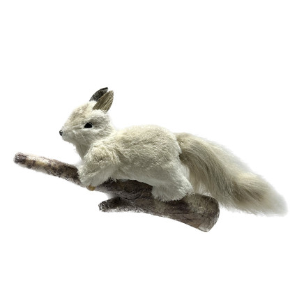 10" Glam Squirrel Ornament - Grey/Natural