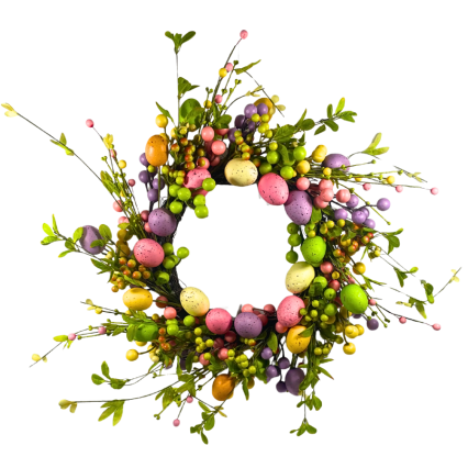 22" Easter Eggs Wreath