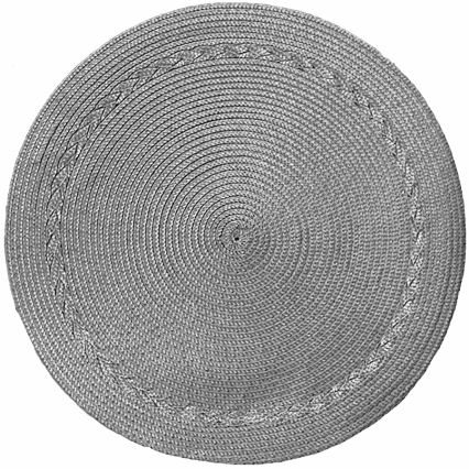 Braided Edge Round Placemat Set of 4 - Cement