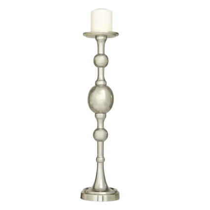 22" Uma Silver Aluminum Candle Holder