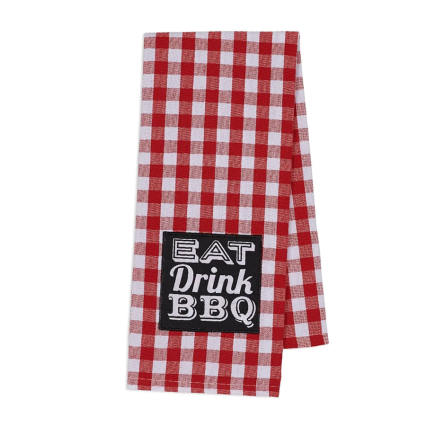 Eat Drink BBQ Embellished Kitchen Towel