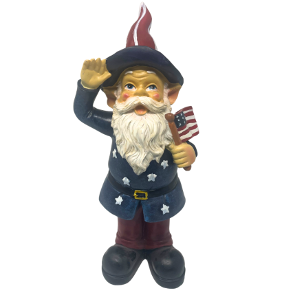 12" Resin Garden Gnome - American