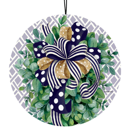 19" Eucalyptus on Navy Large Hanging Sign