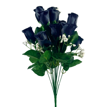 16" Rose Bud Bush- Black