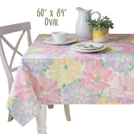 Amerie Fabric Print Tablecloth - Pastel 60" x 84" Oval