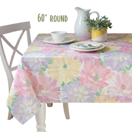 Amerie Fabric Print Tablecloth - Pastel 60" Round