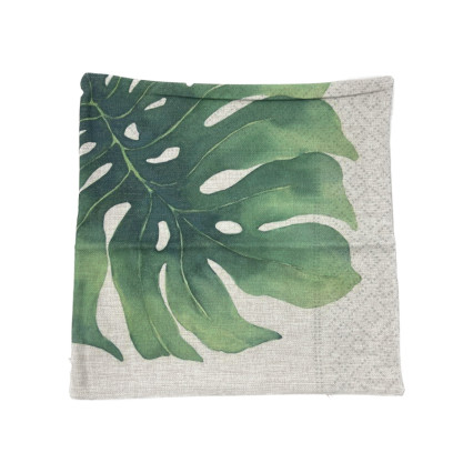 16" Tropical Leaf Indoor Pillow Cover