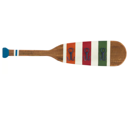 Multi Colored Wood Paddle Wall Hook Hanger