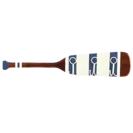 Blue & White Wood Paddle Wall Hook Hanger