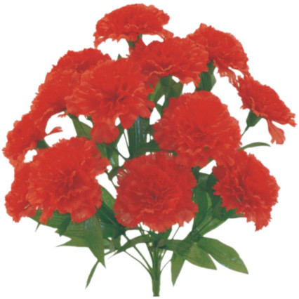 17" Carnation Bush x 14 Red