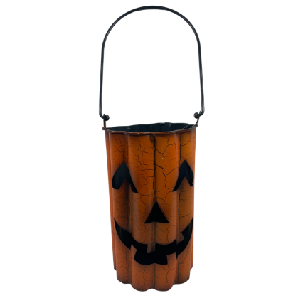 14" Metal Jack-O-Lantern Bucket