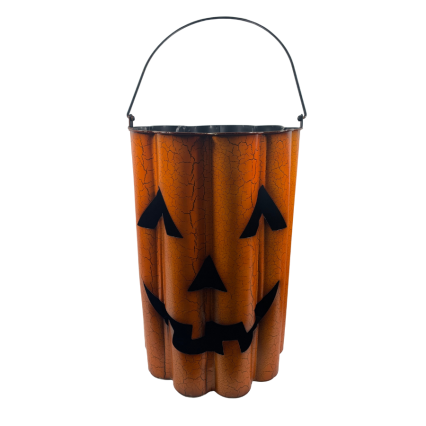 16" Metal Jack-O-Lantern Bucket
