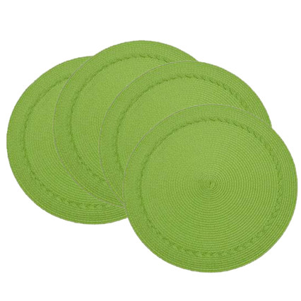 Braided Edge Round Placemat Set of 4 - Grass