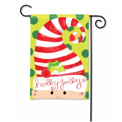 Holly Jolly Elf Garden Flag