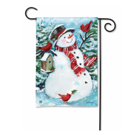 Snowman & Cardinals Garden Flag