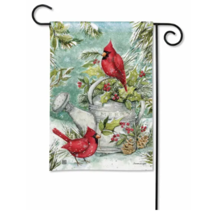 Winter Watering Can Garden Flag