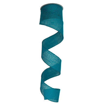 2.5" x 10yd Turquoise Burlap Ribbon