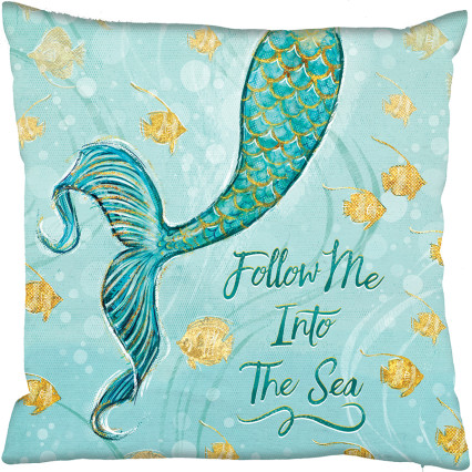 18" Mermaid Tail Outdoor Pillow