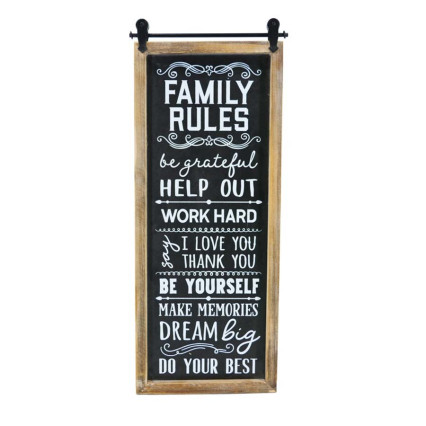Family Rules Wood Sign