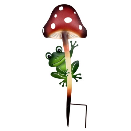 14" Frog on Mushroom Yard Stake