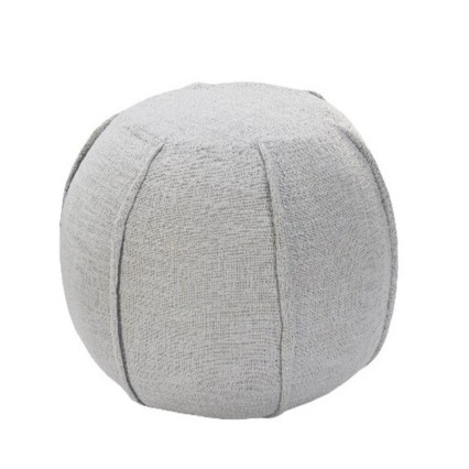 Solid Grey Pleated Pouf