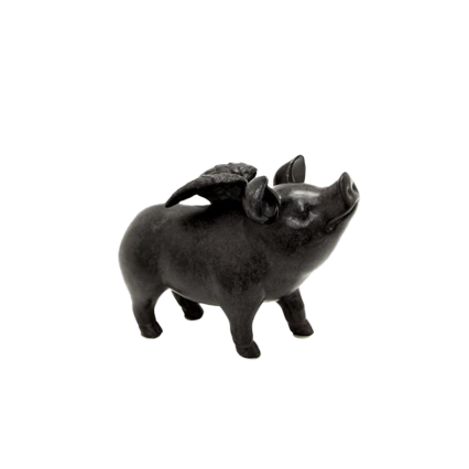 5.5"H Flying Pig Figurine